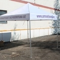 3x3m popup teltta, painatus katon reunoilla