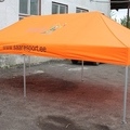 Oranssi pop up teltta 3x6, painatus katolla